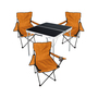 4-teiliges Campingm�bel Set orange Tisch + 3 Campingst�hle mit Tasche 