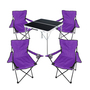 5-teiliges Campingm�bel Set lila Tisch + 4 Campingst�hle mit Tasche 