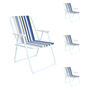 4 St�ck Campingstuhl Outdoor Klappstuhl Gartenstuhl Ocean gestreift