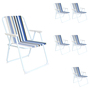 6 St�ck Campingstuhl Outdoor Klappstuhl Gartenstuhl Ocean gestreift