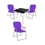 4-teiliges Campingm�bel Set Alu L80xB80xH70cm Lila
