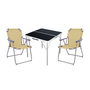 3-teiliges Campingm�bel Set Alu L80xB80xH70cm Beige