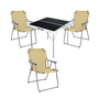 4-teiliges Campingm�bel Set Alu L80xB80xH70cm Beige