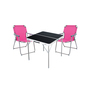 3-teiliges Campingm�bel Set Alu L80xB80xH70cm Pink