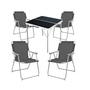 5-teiliges Campingm�bel Set Alu L80xB80xH70cm Anthrazit