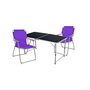 3-teiliges Campingm�bel Set Black Alu 120x60x58/70cm Lila