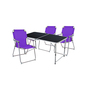 4-teiliges Campingm�bel Set Black Alu 120x60x58/70cm lila