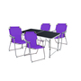 5-teiliges Campingm�bel Set Black Alu 120x60x58/70cm lila