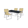 4-teiliges Campingm�bel Set Black Alu 120x60x58/70cm beige