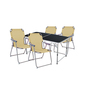 5-teiliges Campingm�bel Set Black Alu 120x60x58/70cm beige