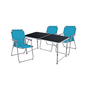 4-teiliges Campingm�bel Set Black Alu 120x60x58/70cm petrol