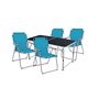 5-teiliges Campingm�bel Set Black Alu 120x60x58/70cm petrol