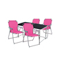 5-teiliges Campingm�bel Set Black Alu 120x60x58/70cm pink