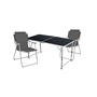 3-teiliges Campingm�bel Set Black Alu 120x60x58/70cm Anthrazit