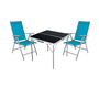 3-teiliges Campingm�bel Set Aluminium Textilen petrol