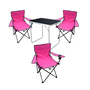 4tlg Camping Set Campingtisch + 3x Campingstuhl Klappstuhl Pink