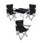 4-teiliges Campingm�bel Set Tisch schwarz + Campingst�hle mit Tasche