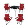 4-teiliges Campingm�bel Set rot Tisch + 3 Campingst�hle mit Tasche 