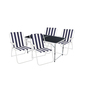 5-teiliges Campingm�bel Set Black Alu 120x60x58/70cm Blau-Wei�