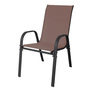 Outdoorstuhl Gartenstuhl Stapelstuhl wetterfest Metall Textilen Braun