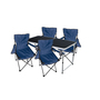 5-teiliges Campingm�bel Set Tisch + 4 Campingst�hle Blau + Tasche