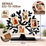 Holz Stand-Deko Lebensbaum Standfigur Deko Objekt Bilderrahmen