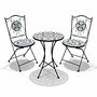 Mosaik Sitzgarnitur Set 3-teilig Sitzgruppe Gartenm�bel Tisch St�hle