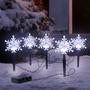 5er Gartenstecker LED-Gartenleuchtst�be Weihnachtsdeko Schneeflocke