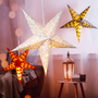 LED Papier Weihnachtsstern  60cm Fensterstern Faltstern Innen warmwei� Batterie
