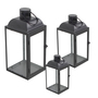 3 St�ck Laternen Set XXL Schwarz Metall 30/43/63cm mit Griff