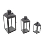 3 St�ck Laternen Set XXL Schwarz Metall 30/43/63cm mit Griff