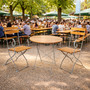 3er Biergarten Set Biergartengarnitur Biergartenm�bel Akazie 80cm