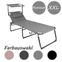 XXL Aluminium verstellbare Gartenliege mit Dach L200xB70cm
