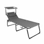 XXL Aluminium verstellbare Gartenliege mit Dach L200xB70cm