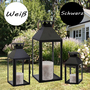 3er Laternen Set Metall Gartenlaterne Windlicht Seilgriff 25/40/51cm