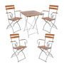Biergarten Set Klapptisch + 2 Klappst�hle mit Armlehnen Akazie 70x70cm