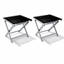 2er Set Garten Klapphocker / Fu�hocker Aluminium - Textilen