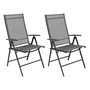 2 St�ck Garten Klappstuhl Hochlehner Metall - Textilen Anthrazit 7 Pos