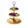 Runde Bambus-Etagere Servierregal 3-st�ckig 28xH35cm