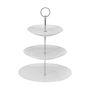Runde Porzellan-Etagere Servierregal 3-st�ckig wei� 25cm