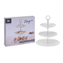 Runde Porzellan-Etagere Servierregal 3-st�ckig wei� 25cm