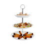 Runde Porzellan-Etagere Servierregal 3-st�ckig wei� 25cm