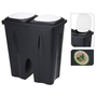 Duo Abfalleimer M�lleimer M�lltonne M�lltrenner Deckel 2x 25 Liter