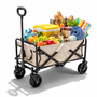 Faltbarer Bollerwagen Transportwagen Handwagen Gartenwagen Beige
