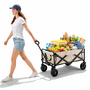 Faltbarer Bollerwagen Transportwagen Handwagen Gartenwagen Beige