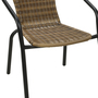 2 Stck Stabiler Polyrattan Bistrostuhl stapelbar Cappuccino / schwarz