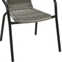 Stabiler Polyrattan Bistrostuhl Stapelstuhl Grau meliert / schwarz