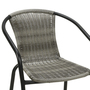 2 St�ck Stabiler Polyrattan Bistrostuhl Stapelstuhl Grau meliert 
