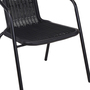 Stabiler Rattan-Design Bistrostuhl Stapelstuhl Stahl schwarz