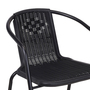 Stabiler Rattan-Design Bistrostuhl Stapelstuhl Stahl schwarz